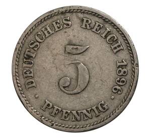 5 пфеннигов 1896 года J Германия — Фото №1