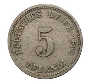 5 пфеннигов 1892 года D Германия — Фото №1