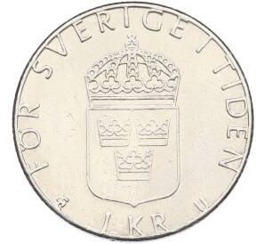1 крона 1977 года Швеция — Фото №2