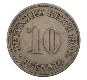 10 пфеннигов 1908 года G Германия — Фото №1