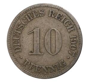 10 пфеннигов 1907 года G Германия — Фото №1