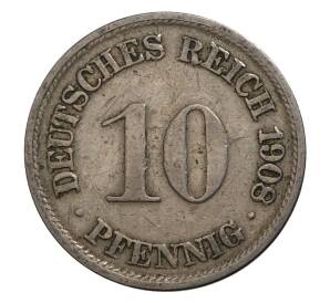 10 пфеннигов 1908 года F Германия — Фото №1