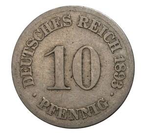 10 пфеннигов 1893 года J Германия — Фото №1