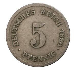 5 пфеннигов 1890 года F Германия — Фото №1