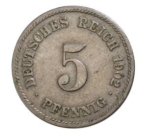 5 пфеннигов 1902 года F Германия — Фото №1