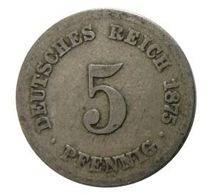 5 пфеннигов 1875 года C Германия — Фото №1
