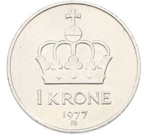 1 крона 1977 года Норвегия — Фото №1
