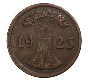 2 рентенпфеннига 1923 года G Германия — Фото №1