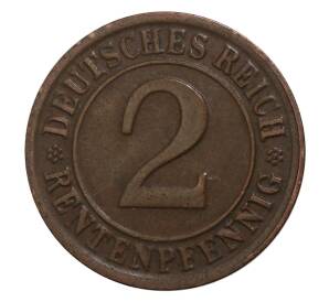 2 рентенпфеннига 1923 года G Германия — Фото №2