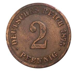 2 пфеннига 1875 года E Германия — Фото №1