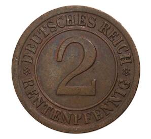 2 рентенпфеннига 1923 года A Германия — Фото №2