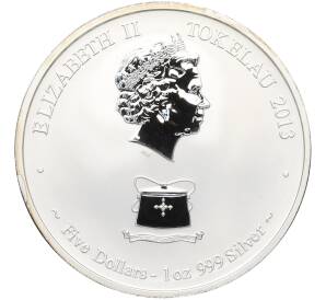 5 долларов 2013 года Токелау «Восточный календарь — Год Змеи» — Фото №2