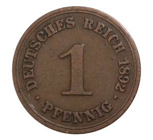 1 пфенниг 1892 года A Германия — Фото №1