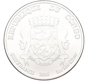 5000 франков 2016 года Республика Конго «Африканский лев» — Фото №2