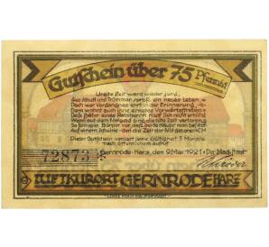75 пфеннигов 1921 года Германия — город Гернроде (Нотгельд) — Фото №2