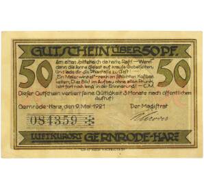 50 пфеннигов 1921 года Германия — город Гернроде (Нотгельд) — Фото №2