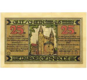 25 пфеннигов 1921 года Германия — город Гернроде (Нотгельд) — Фото №1