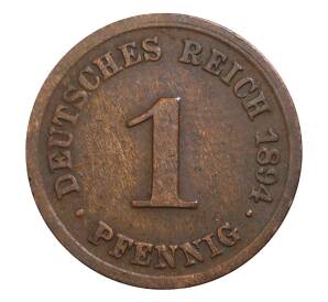 1 пфенниг 1894 года D Германия — Фото №1