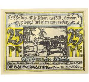 25 пфеннигов 1922 года Германия — город Грааль (Нотгельд) — Фото №2