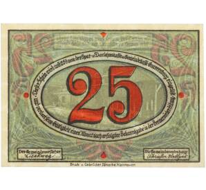 25 пфеннигов 1921 года Германия — община Гнарренбург (Нотгельд) — Фото №2