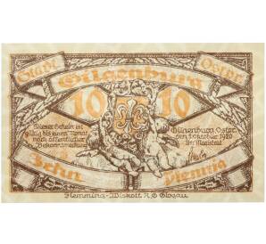 10 пфеннигов 1920 года Германия — город Гильгенбург (Нотгельд) — Фото №1
