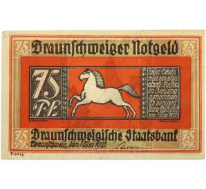 75 пфеннигов 1921 года Германия — город Брауншвейг (Нотгельд) — Фото №1