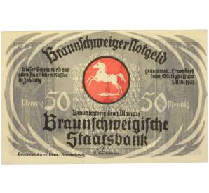 50 пфеннигов 1921 года Германия — город Брауншвейг (Нотгельд) — Фото №1