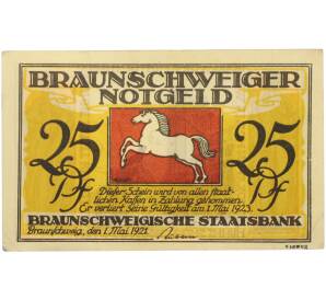 25 пфеннигов 1921 года Германия — город Брауншвейг (Нотгельд) — Фото №1