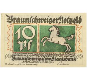 10 пфеннигов 1921 года Германия — город Брауншвейг (Нотгельд) — Фото №1