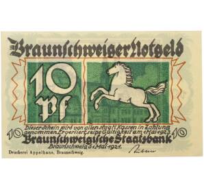 10 пфеннигов 1921 года Германия — город Брауншвейг (Нотгельд) — Фото №1