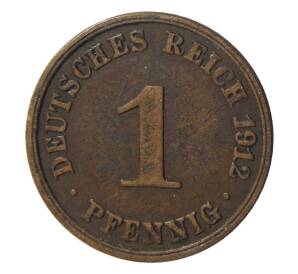 1 пфенниг 1912 года A Германия — Фото №1