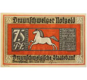 75 пфеннигов 1921 года Германия — город Брауншвейг (Нотгельд) — Фото №1