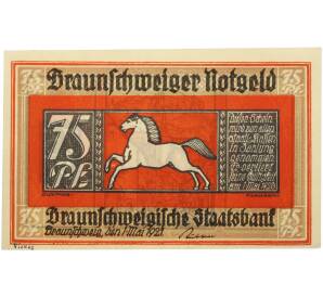 75 пфеннигов 1921 года Германия — город Брауншвейг (Нотгельд) — Фото №1