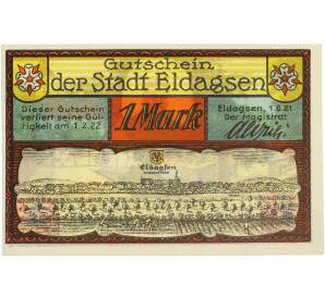 1 марка 1921 года Германия — город Эльдагзен (Нотгельд) — Фото №2