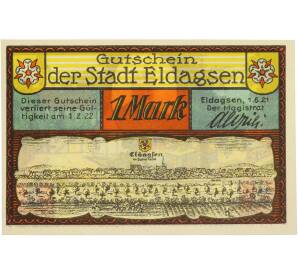 1 марка 1921 года Германия — город Эльдагзен (Нотгельд) — Фото №2