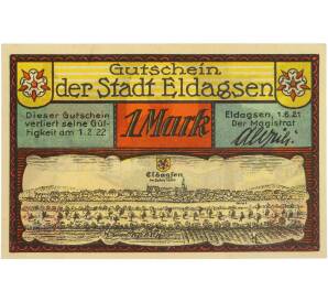 1 марка 1921 года Германия — город Эльдагзен (Нотгельд) — Фото №2