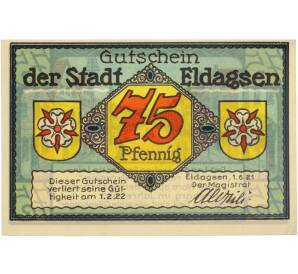 75 пфеннигов 1921 года Германия — город Эльдагзен (Нотгельд) — Фото №2