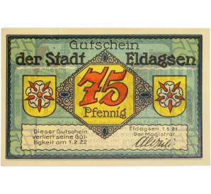 75 пфеннигов 1921 года Германия — город Эльдагзен (Нотгельд) — Фото №2