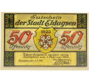 50 пфеннигов 1921 года Германия — город Эльдагзен (Нотгельд) — Фото №2