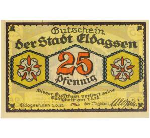 25 пфеннигов 1921 года Германия — город Эльдагзен (Нотгельд) — Фото №2