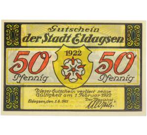 50 пфеннигов 1921 года Германия — город Эльдагзен (Нотгельд) — Фото №2