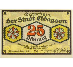 25 пфеннигов 1921 года Германия — город Эльдагзен (Нотгельд) — Фото №2