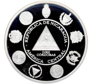 10 кордоб 2010 года Никарагуа «Иберо-Американская серия — Исторические монеты» — Фото №2