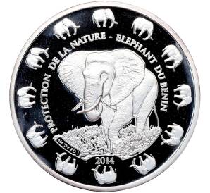 1000 франков 2014 года Бенин «Защита природы — Бенинский слон» — Фото №1