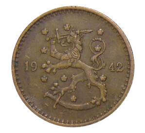 1 марка 1942 года S Финляндия — Фото №2