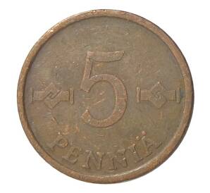 5 пенни 1971 года Финдяндия — Фото №2