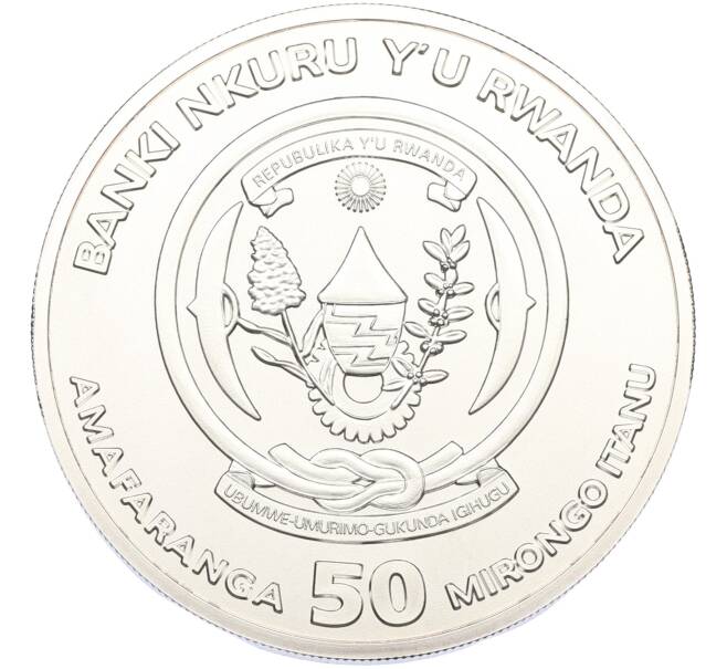 Монета 50 франков 2014 года Руанда «Африканская унция — Импала» (Артикул: K10-14620) — Фото №2