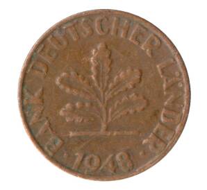 1 пфенниг 1948 года J Германия — Фото №1