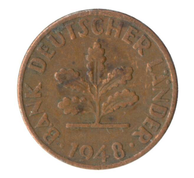 Монета 1 пфенниг 1948 года D Германия (Артикул: M2-35890) — Фото №1
