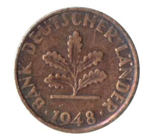 1 пфенниг 1948 года G Германия — Фото №1